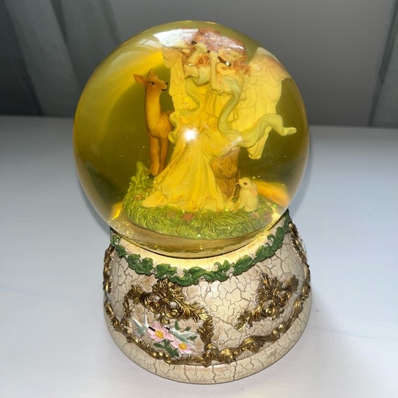Vintage Angel Deer Rabbit Snowglobe Waltz of the Flowers Tune - Picture 9 of 11